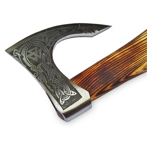 Hacha de hacha de servicio OEM ODM de calidad superior personalizada al por mayor, hacha para acampar al aire libre con Funda de cuero, hoja de acero, mango de madera - Product Image 3