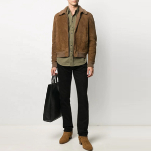 Vêtements de sport pour hommes Nouvelle arrivée Veste en daim pour hommes - Daim véritable Style classique et parfait pour une veste décontractée et formelle pour hommes - Product Image 3