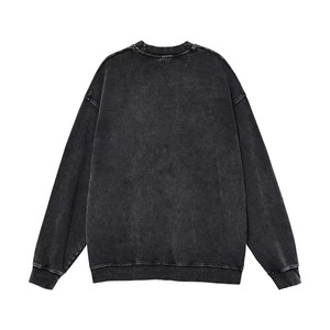 เสื้อสเวตเชิ้ตย้อมสีแบบ Acid Wash ผ้าฝรั่งเศสเทอร์รี่คอตตอน คอกลม ทรงดิสเทรส คุณภาพสูง เสื้อฮู้ดดี้และเสื้อสเวตเชิ้ตผู้ชาย - Product Image 5