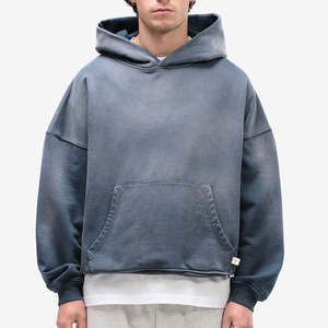 Vente en gros de sweat à capuche de qualité en coton épais à impression bouffante pour hommes coupe régulière sweats à capuche personnalisés en coton à demi fermeture éclair - Product Image 4