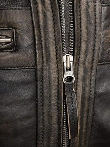 Chaqueta de cuero para hombre de alta calidad personalizada con mangas largas de lana y material de tela a un precio razonable para su armario - Product Image 5