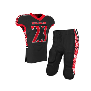 Obtenez le look personnalisé parfait avec nos uniformes de football américain fabriqués au Pakistan col en V à manches courtes et nom de l'équipe - Product Image 1
