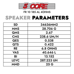 ลำโพงซับวูฟเฟอร์ 5 คอร์ 10 นิ้ว 600 วัตต์ RMS 4 โอห์ม ฟูลเรนจ์ สำหรับเปลี่ยน (ทดสอบแล้ว) - Product Image 6