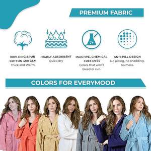 Premium White Plush Bath Robe for Women High Quality Logo Sleepwear Knee Length for Summer and Spring-Made in Karur - Product Image 6