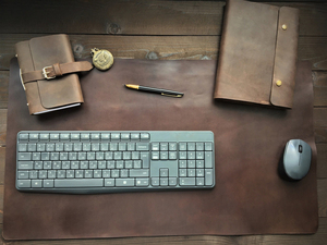 Tapis de bureau en cuir véritable de luxe haut de gamme, anti-odeurs, résistant, surface antidérapante, fait à la main pour une utilisation au bureau, LDM-0165 - Product Image 2