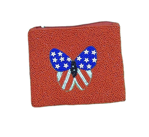 Monedero Pequeño con Diseño Circular de la Bandera de EE. UU., Bordado a Mano, con Cuentas, Elegante, Moderno y Hermoso, por MD HANDICRAFTS - Product Image 2