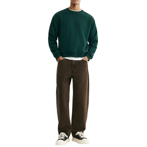 เสื้อสเวตเชิ้ตแขนยาวคอกลมทรงปกติสำหรับผู้ชาย สีพื้น ผ้าฝ้ายฟลีซ สวมใส่สบาย สกรีนโลโก้ได้ ราคาขายส่ง - Product Image 4