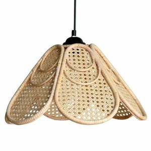 Lámparas Colgantes de Ratán Tejidas a Mano con Marco de Hierro, Lámpara de Suspensión LED E27 para Salas de Estar/Comedores, Colección Iqbal HL298 - Product Image 6