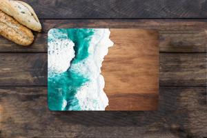 Tabla de Madera Hecha a Mano con Diseño de Olas del Océano, Ideal para Preparar Alimentos, Servir en Fiestas y Presentación Elegante en Mesa, Venta al por Mayor desde India - Product Image 6