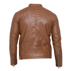 Veste en cuir véritable décontractée pour hommes Manteau court à revers pour hommes Printemps Automne Hiver Veste en cuir souple Veste en peau de vache véritable 100% pour hommes - Product Image 2