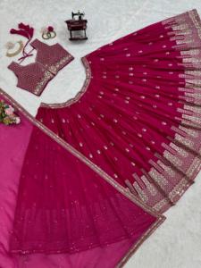 Vêtements de mariage de créateur Lehenga Choli avec fil et séquence - Product Image 5