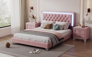 <span class=keywords><strong>Casoria</strong></span> moderno King-Size camera da letto telaio del letto con legno massello di mogano biancheria da letto elegante incluso stile morbido - Product Image 2
