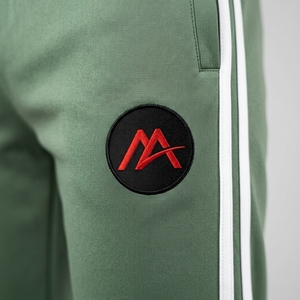 <b>Men</b> Winter Hooded Sage Green Tracksuit Set Full Zip Athletic <b>Jacket</b> Jogger Pants <b>White</b> Side Stripes Sportswear Training Gym - Product Image 5