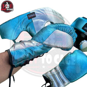 Equipos de Boxeo de Cuero Genuino para Adultos, Duraderos, Totalmente Personalizables, Servicio OEM ODM, Venta Exitosa, Color Azul, FIGHT to CAGE GEARS - Product Image 3