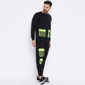 Ensemble de survêtement décontracté pour homme de haute qualité, nouvelle arrivée, motif uni tendance, design de logo personnalisé, 100% coton respirant - Product Image 4
