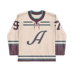 Camisetas de Hockey sobre Hielo de Alta Calidad al por Mayor, Servicio OEM con Impresión por Transferencia de Calor, Transpirables, de Secado Rápido, Colores Personalizados - Product Image 3