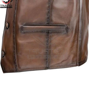 Chaleco de Motocicleta sin Mangas para Hombre, Talla Grande, Informal, para Invierno, Transpirable, Reversible, de Cuero Vacuno, con Botones, OEM - Product Image 6