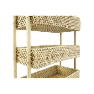 Plateau de service rond à 3 niveaux en bambou tressé à la main, écologique, haute qualité, taille personnalisée, pour la maison et la restauration, fabriqué au Vietnam, FBA pour - Product Image 3