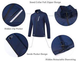 Chándal informal de alta calidad para hombre a prueba de viento ajustado ajuste dos piezas cremallera diseñador impreso adultos conjunto - Product Image 4