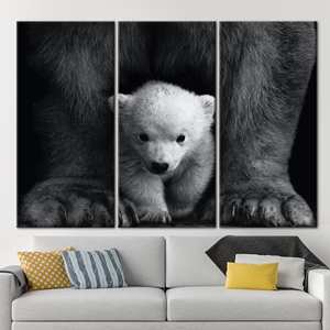 ผ้าใบพิมพ์ลาย: หมีขั้วโลกน้อยแสนน่ารักในงานศิลปะสัตว์ป่า,3P:ห่อหุ้มอย่างดี - Product Image 1