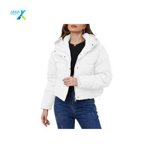 Veste courte matelassée en peau de mouton tricotée en toile pour femmes, hiver, à capuche, boutons recouverts, courte, chaude, matelassée, vêtements d'extérieur - Product Image 5
