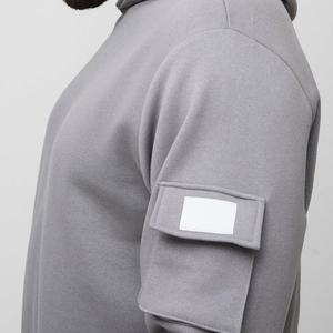 Nuevo Conjunto Deportivo para Hombre con Capucha, Diseño Desgastado, Color Sólido, Bordado Personalizado, Apliques, Lavado Ácido Decolorado, Estilo Urbano - Product Image 4