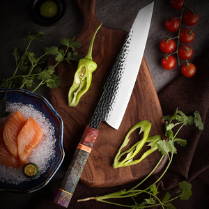 Cuchillos de cocina Grandsharp de 9.5'' forjados a mano, 3 capas de acero japonés AUS10, cuchillo Kiritsuke con mango de madera solidificada - Product Image 6