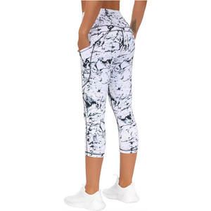 Pantalones de Yoga de cintura alta XL para mujer, mallas deportivas elásticas de secado rápido, logotipo personalizado, entrenamientos de talla grande, estampado de Material Spandex - Product Image 3