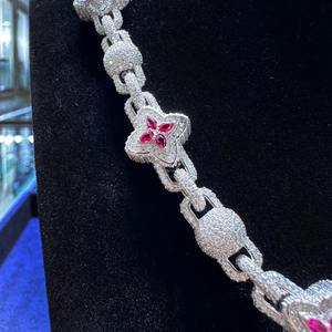 Trending Iced Out VVS Moissanite Diamond 925 Sterling Silver Hip Hop Clover <b>Necklace</b> <b>Chain</b> Fine Fashion Bling Jewelry For Men - Product Image 2