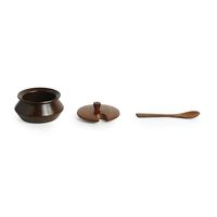 Boîte à épices multifonction artisanale en bois écologique avec couvercle rabattable, plateau et cuillère – Organisateur de rangement de cuisine de luxe pour table