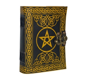 Grand journal vintage en cuir fait à la main pour femmes carnet de croquis pentagramme avec reliure thermique pour l'écriture et les cadeaux - Product Image 6