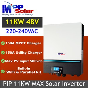 Mppssolar MPPT อินเวอร์เตอร์พลังงานแสงอาทิตย์ PIP11KW สูงสุด11000วัตต์คู่อินพุต48V 230V 500V ที่ชาร์จ150A เพียวไซน์เฟสเดียว - Product Image 2