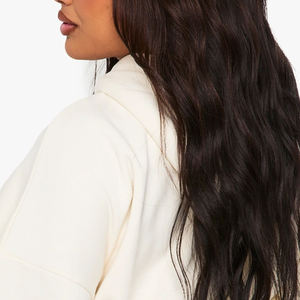 Sweat à capuche pour femme, couleur unie, fermeture éclair, manches longues, prix de gros pour les acheteurs en gros, vêtements décontractés pour l'hiver, avec logo personnalisé - Product Image 5