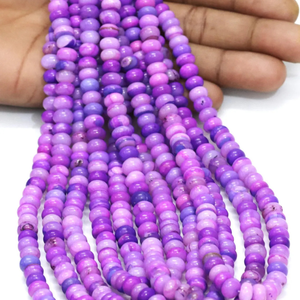 Perles Rondelles en Quartz Arc-en-ciel Violet Qualité AAA 7-8mm 16 Pouces/brin pour la Fabrication de Bijoux - Product Image 1