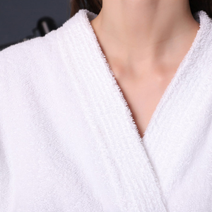 Tùy Chỉnh Thêu Logo 100% Cotton Terry Vải Áo Choàng Tắm Sang Trọng Khăn Choàng Cổ Áo Khách Sạn Spa Áo Choàng Tắm - Product Image 5