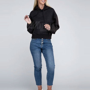 Sweats à capuche délavés à l'acide pour femmes de haute qualité Col à capuche en tricot durable pour l'automne-Disponible au prix de gros - Product Image 6