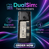 Teléfono Celular 4G para Personas Mayores 11023 con Doble SIM, Pantalla de 1.77'', Radio FM, Linterna Potente, Cámara Nueva, Procesador MediaTek, Teclado Qwerty, 2G