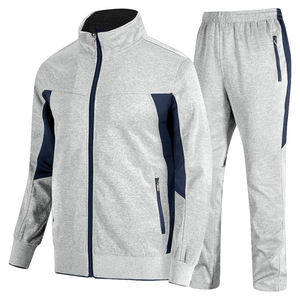 Chándales grises para hombre, chándales para hombre, chándal de sudor, 2 piezas, informal, atlético, para correr, cálido, con cremallera completa - Product Image 5