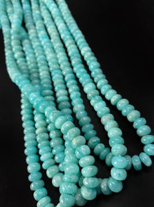 Amazonite Smooth Rondelle <b>Beads</b> 6-8 mm Amazonite <b>Beads</b> 8 Inch/ 16 Inch Full Strand DIY Jewellery Making Necklace <b>Bracelet</b> <b>Beads</b> - Product Image 2