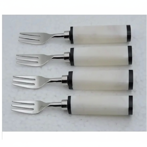 Ensemble de mini-fourchettes en acier inoxydable de luxe écologiques, poignées finition marbre, compatibles lave-vaisselle, conçues pour une cuisine élégante et des fêtes à la maison - Product Image 2