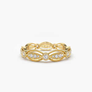 Anillo de boda de diamante de eternidad completo, diseño único, redondo, brillante, precio al por mayor, Diamante certificado IGI - Product Image 3