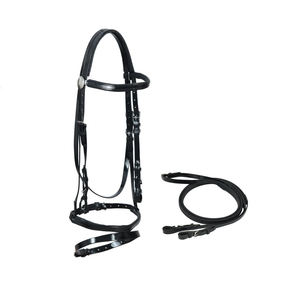 Bridon de cheval en PVC noir de qualité supérieure, accessoire d'équitation de haute qualité, vente en gros, fabricants indiens - Product Image 1