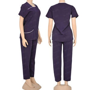 Conjuntos de uniformes médicos personalizados de primera calidad, uniformes de hospital de manga corta para enfermeras, cuello levantado, manga corta y tela suave - Product Image 1