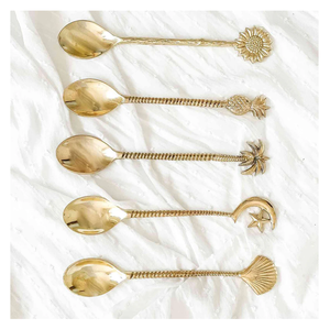 Premium Quality Eco-Friendly <b>Gold</b> Plated Brass <b>Cutlery</b> Sets Mirror Customized Handle Design for Dinnerware Wedding Giveaways - Product Image 4