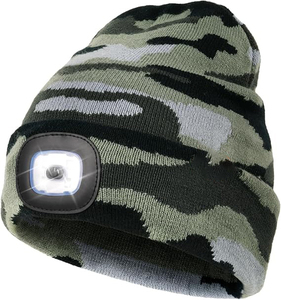 Bonnet unisexe en gros à prix raisonnable, logo personnalisé, 100% coton, respirant, imperméable, style urbain, rechargeable par USB, 4 LED - Product Image 2