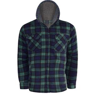 New Custom Mens Hooded Plaid Zipper <b>Jacket</b> Polyester Cotton Casual Winter Outdoor <b>Flannel</b> Style <b>Jacket</b> Custom Logo Comfortable - Product Image 1