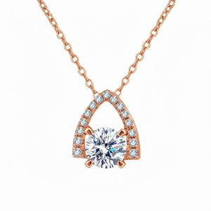 Fashion Classic Simple VVS D Color 0.50 CT Brilliant Cut Moissanite Claw Setting Pendant S925 Sterling <b>Silver</b> Geometric <b>Necklace</b> - Product Image 2