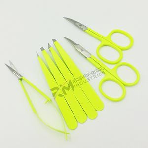 ชุดแหนบคิ้ว RMI รุ่นยอดนิยม สีเหลืองเคลือบผง / ปลายสีเงิน / สำหรับเล็บ / หนังกำพร้า / กรรไกรสปริง - Product Image 2