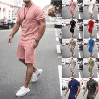 Nueva moda al por mayor camiseta personalizada y pantalones cortos conjunto de hombres precio barato verano hombres Twin Set 2 piezas hombres Jogging conjunto corto