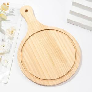 Meilleure vente de plateau alimentaire en bois avec poignée dîner servant des marchandises rondes planches de charcuterie - Product Image 1